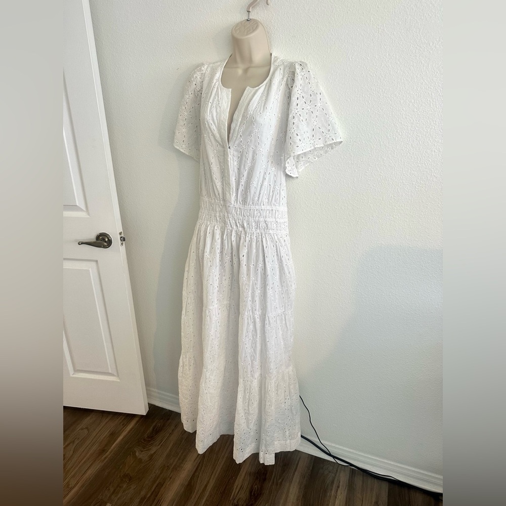 Anthropologie White Eyelet Maxi Dress - Picture 5 of 10